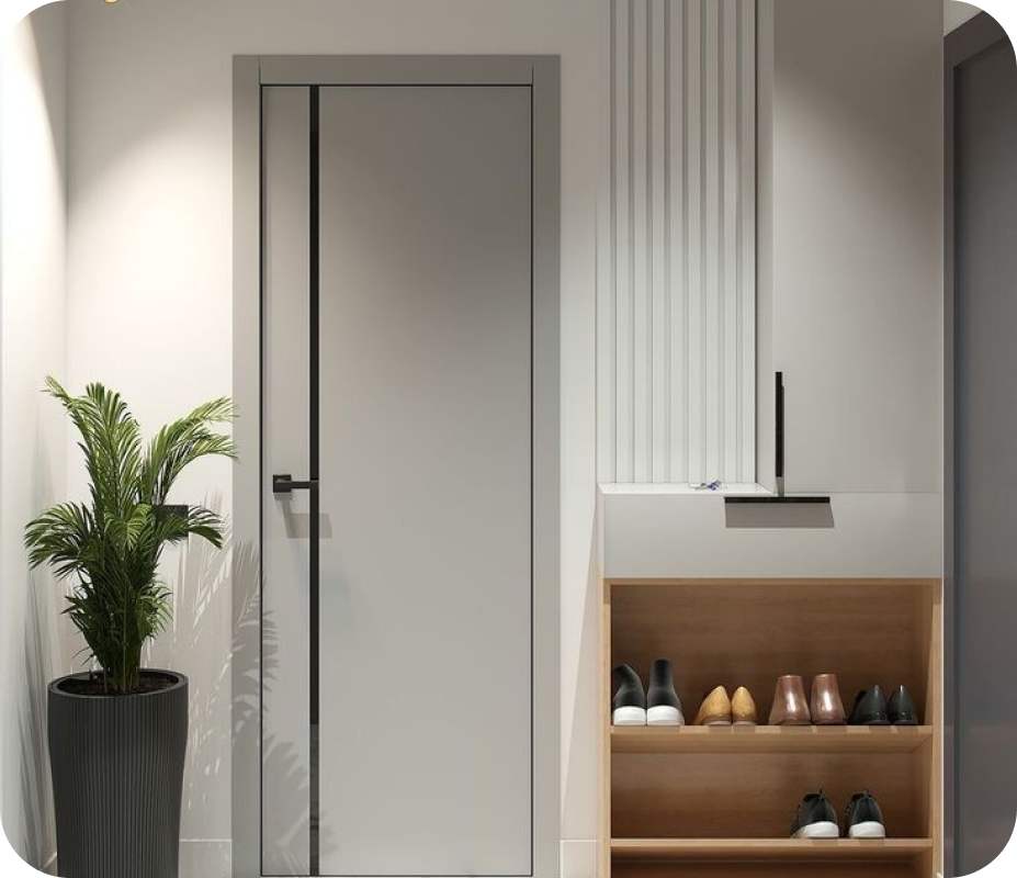 Modern interior with door